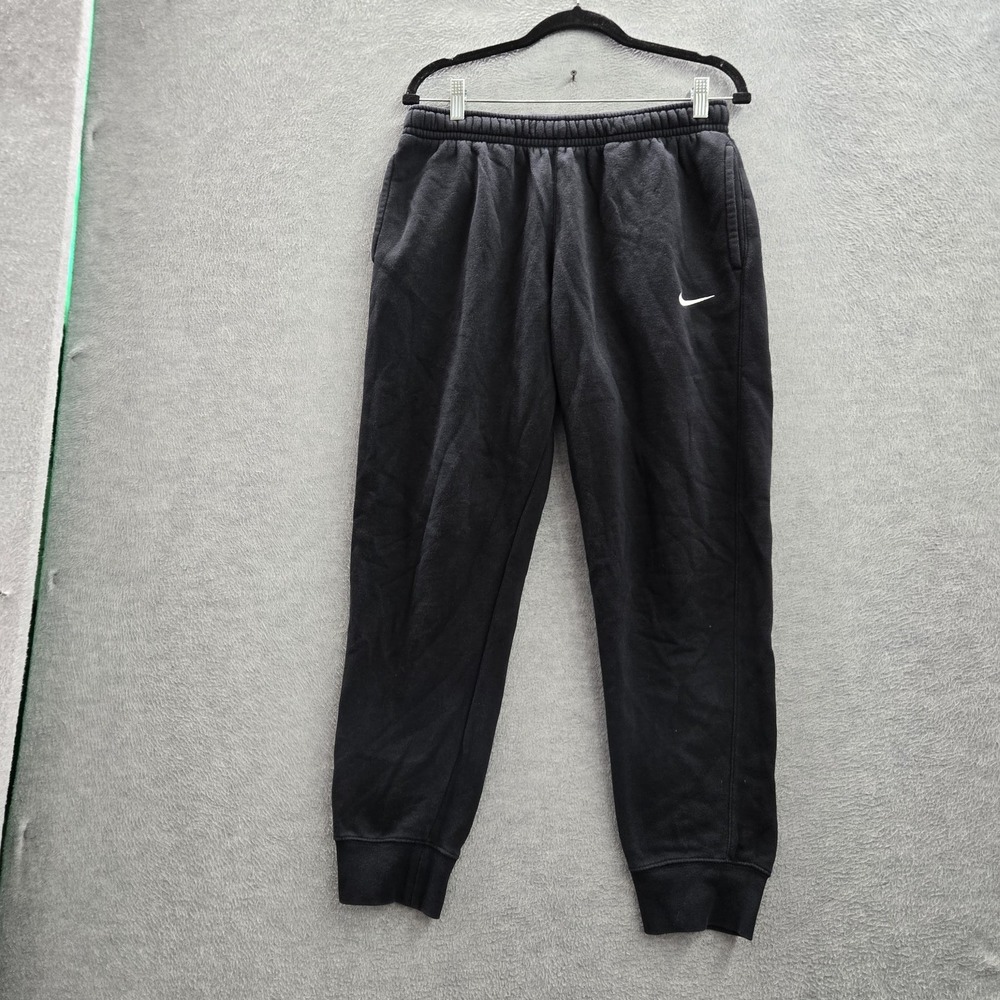 Nike Men Pants M Black Sweatpants Fleece Jogger Logo 26" Inseam